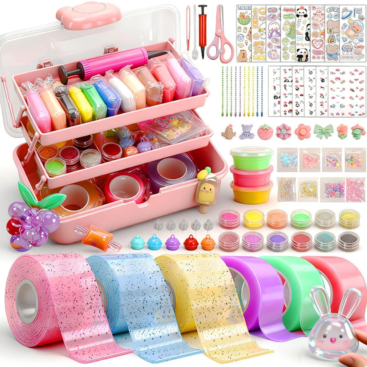 Nano Tape Bubbles Set – Bastelset Kinder mit Pailletten & Aufklebern