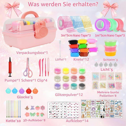 Nano Tape Bubbles Set – Bastelset Kinder mit Pailletten & Aufklebern
