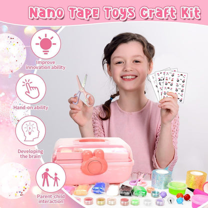 Nano Tape Bubbles Set – Bastelset Kinder mit Pailletten & Aufklebern