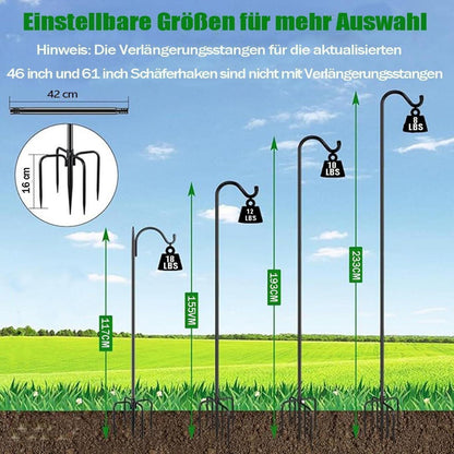 Schäferhaken 234cm – Vogelfutter & Laternenhalter für den Garten
