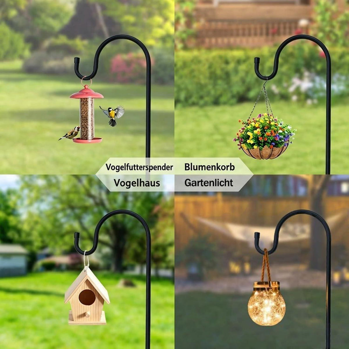 Schäferhaken 234cm – Vogelfutter & Laternenhalter für den Garten