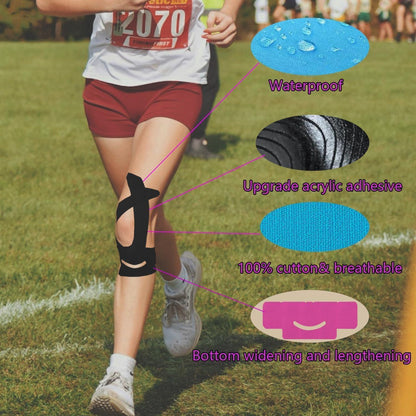 Vorgeschnittenes Kinesiotape für Knie – 10er Pack für Schmerzlinderung