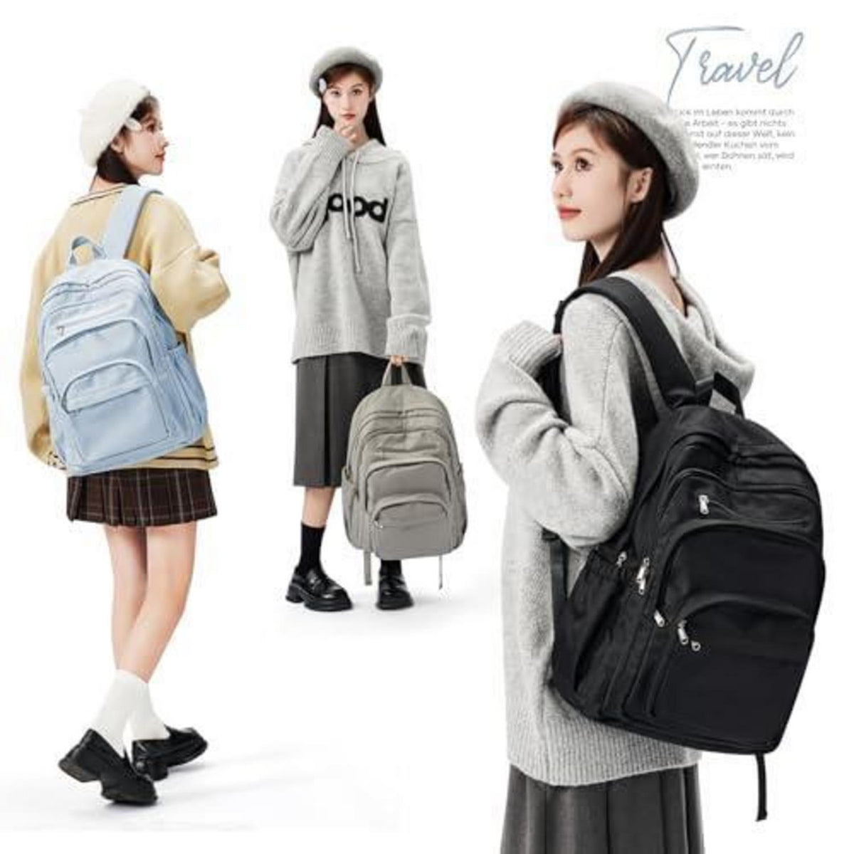 Leichter Rucksack Damen Herren – Wasserabweisend & Vielseitig (Blau)
