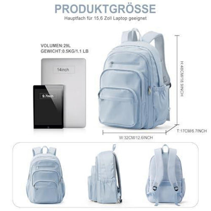 Leichter Rucksack Damen Herren – Wasserabweisend & Vielseitig (Blau)