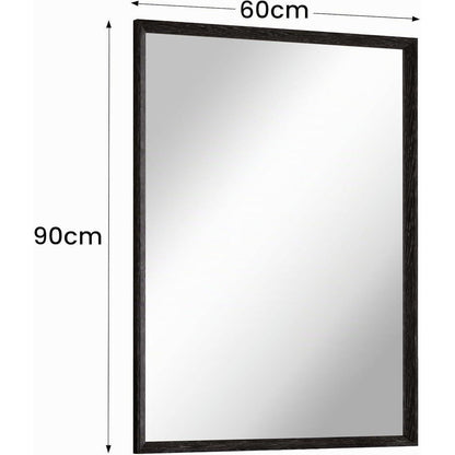 Schwarzer Wandspiegel 60x90 cm – Rechteckiger Kosmetikspiegel