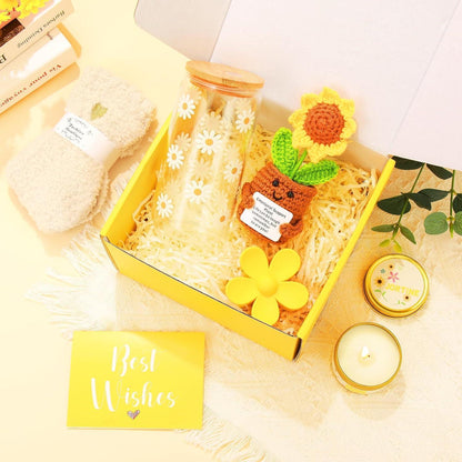 Sonnenblumen Geschenkset für Frauen – Entspannung & Wohlfühl-Geschenk