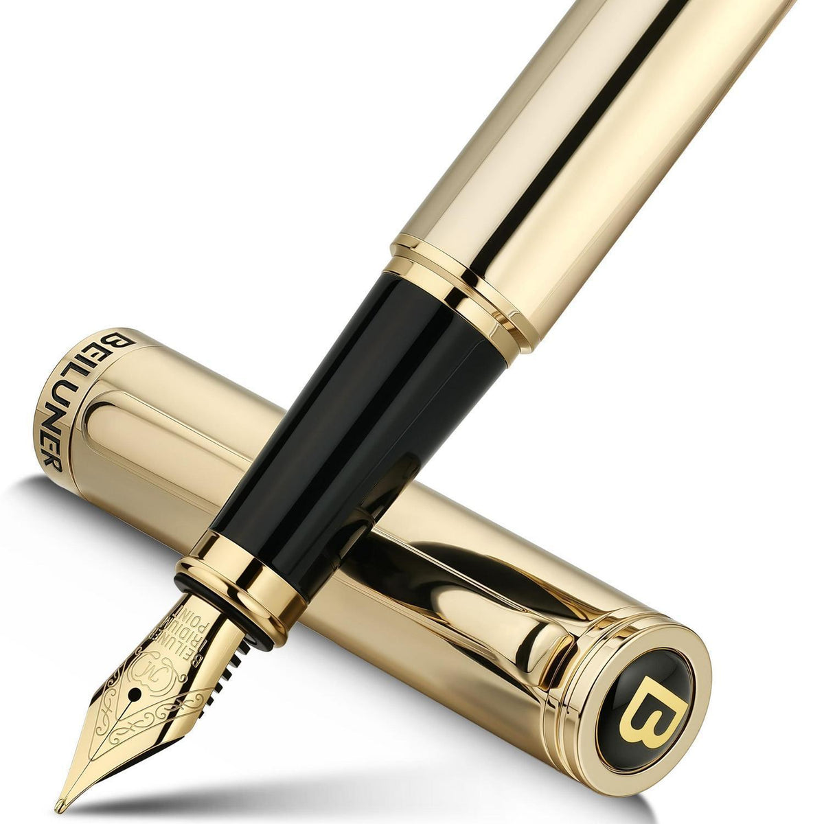 Goldener Füllfederhalter mit 24K Gold-Finish & Mittel Feder