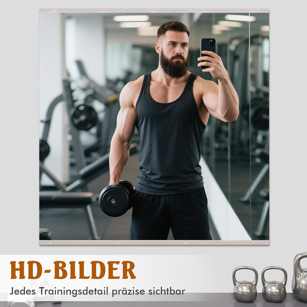 WEER Heim Gym Spiegel 140x42cm - 2er Set, Gehärtetes Glas