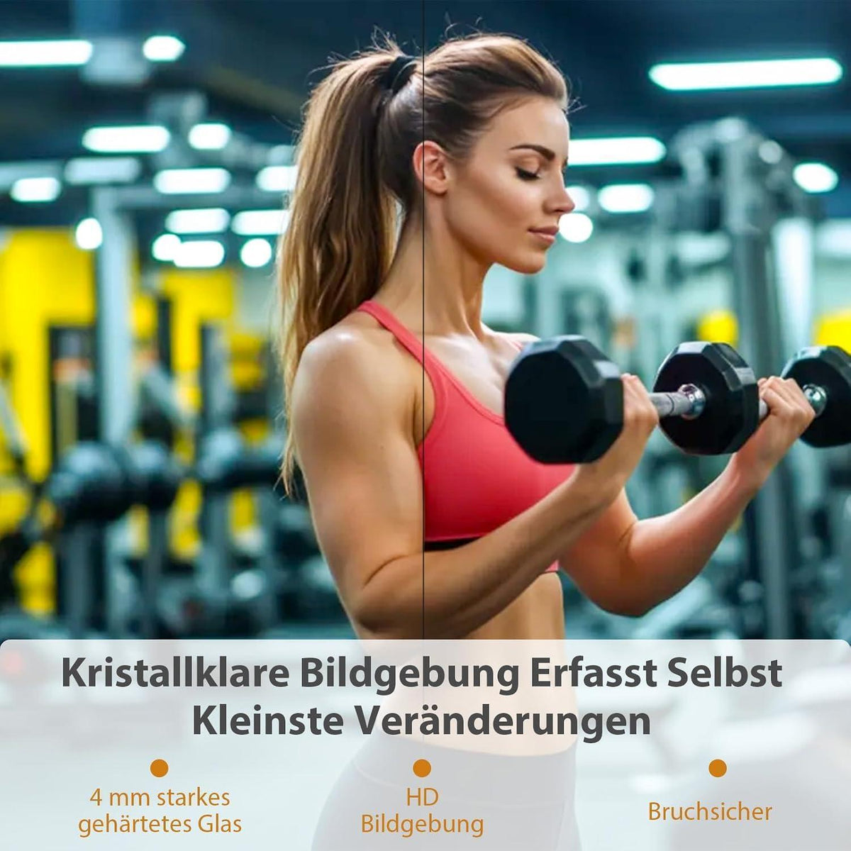 Rahmenloser Wandspiegel 140x42cm - 2er Set für Fitness & Co.