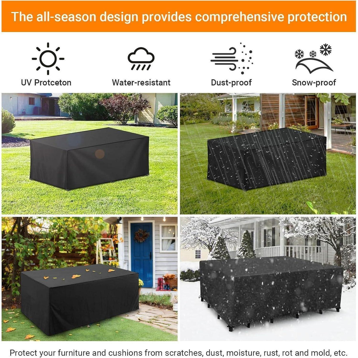 Gartenmöbel Abdeckung Wasserdicht 150x90x80cm – Schutzhülle Winterfest