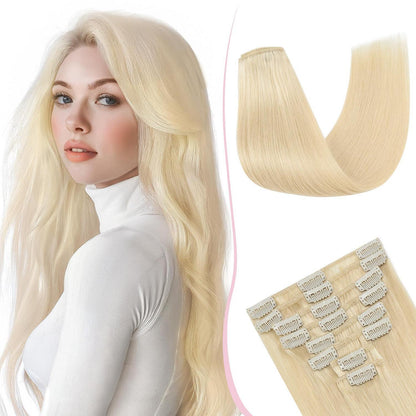 Remy Clip-in Echthaarverlängerung 40cm Hellblond (613#)
