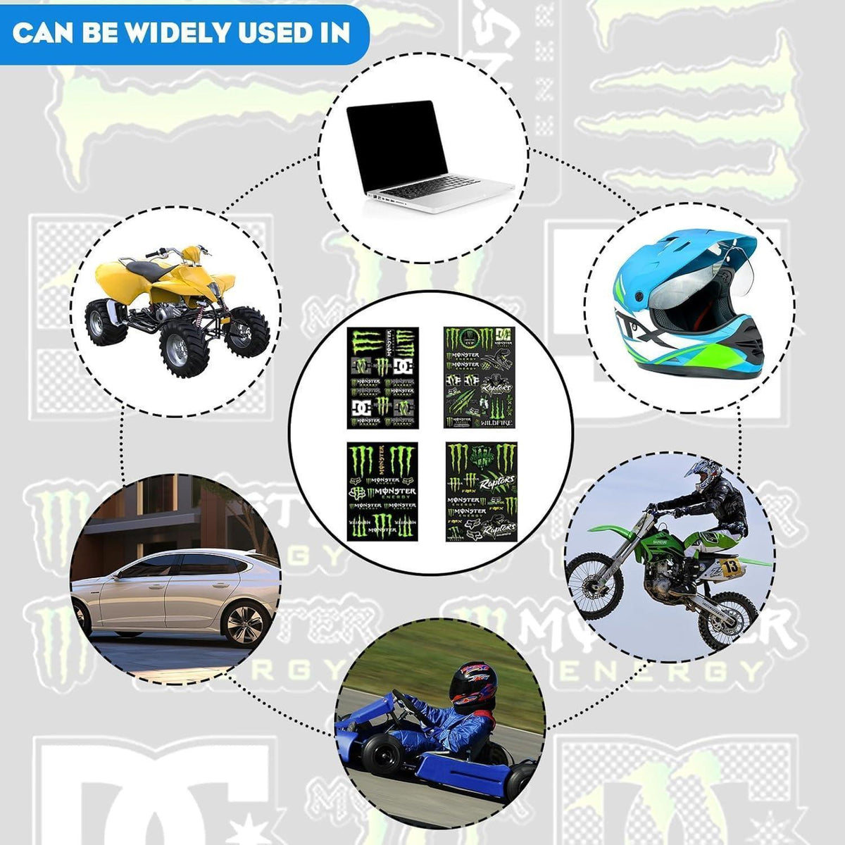 Motorrad Aufkleber Set – 6x Wasserdicht & Cooles Design