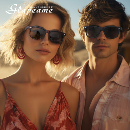 Polarisierte Sonnenbrille Unisex Retro Vintage UV400 mit Etui