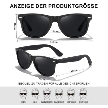 Polarisierte Sonnenbrille Unisex Retro Vintage UV400 mit Etui
