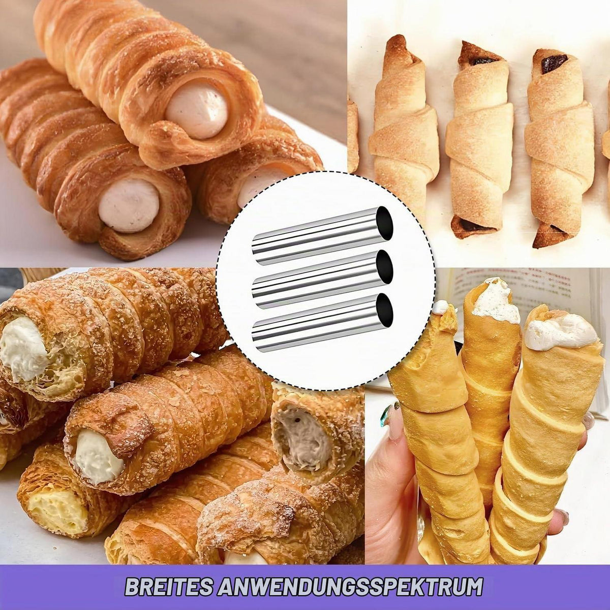 Cannoli Form Edelstahl – 15 Stück für leckere Schaumrollen