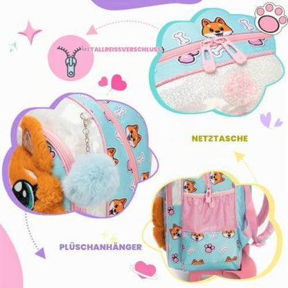 Schulranzen mit Rollen für Mädchen – 3-teiliges Set