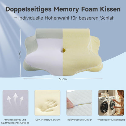 Ergonomisches Nackenkissen aus Memory Foam, höhenverstellbar