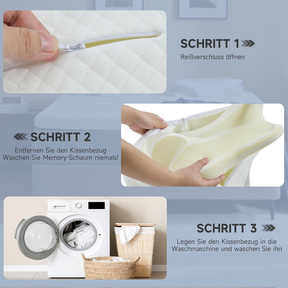 Ergonomisches Nackenkissen aus Memory Foam, höhenverstellbar