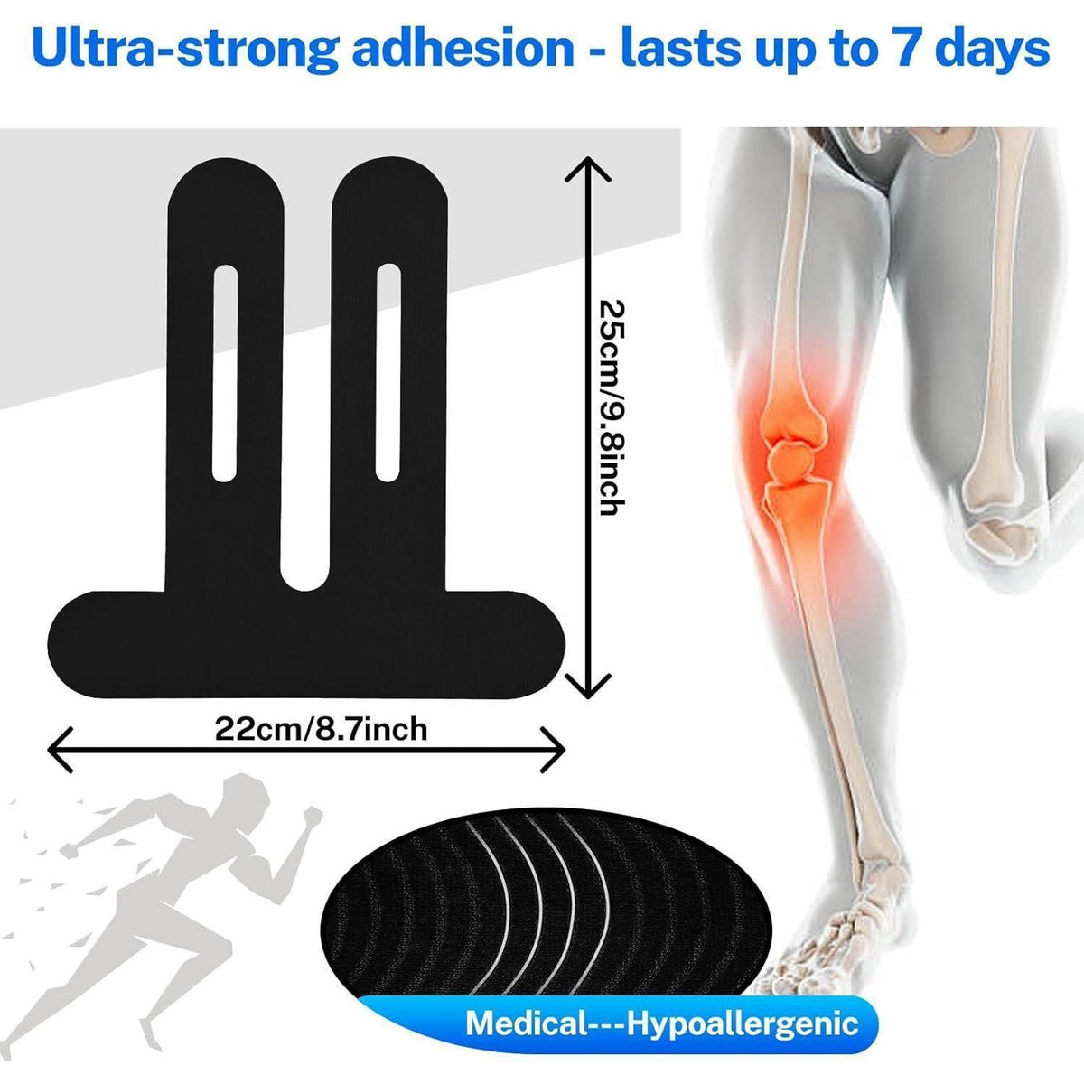 10x Kinesiotape Knie – Vorgeschneiden, Rosa, Sport & Physio