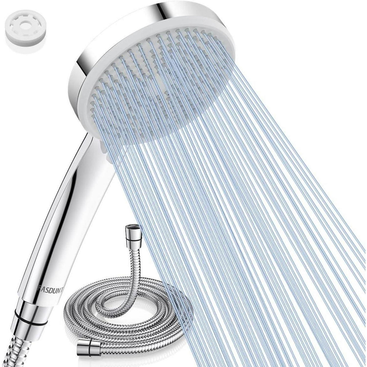 Wassersparender Duschkopf mit Schlauch & 5 Strahlarten