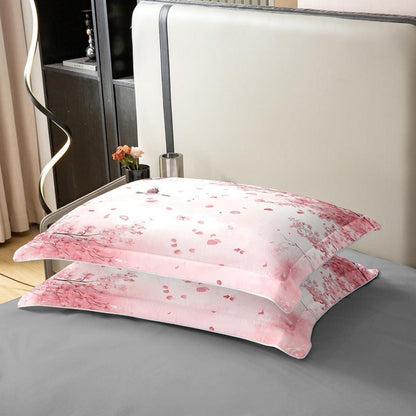 Baumwoll Bettbezug Set Kirschblüten Japanisch Rosa 135x200