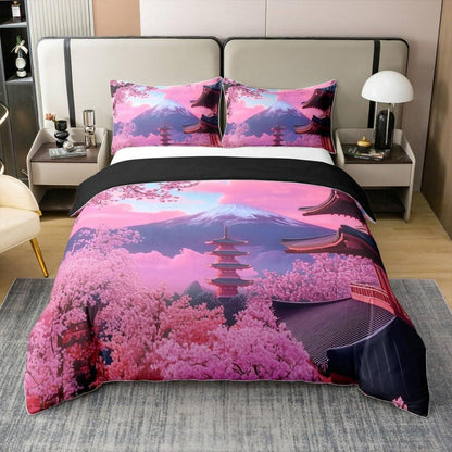 Baumwoll Bettbezug Set Kirschblüten Japanischer Stil 220x240