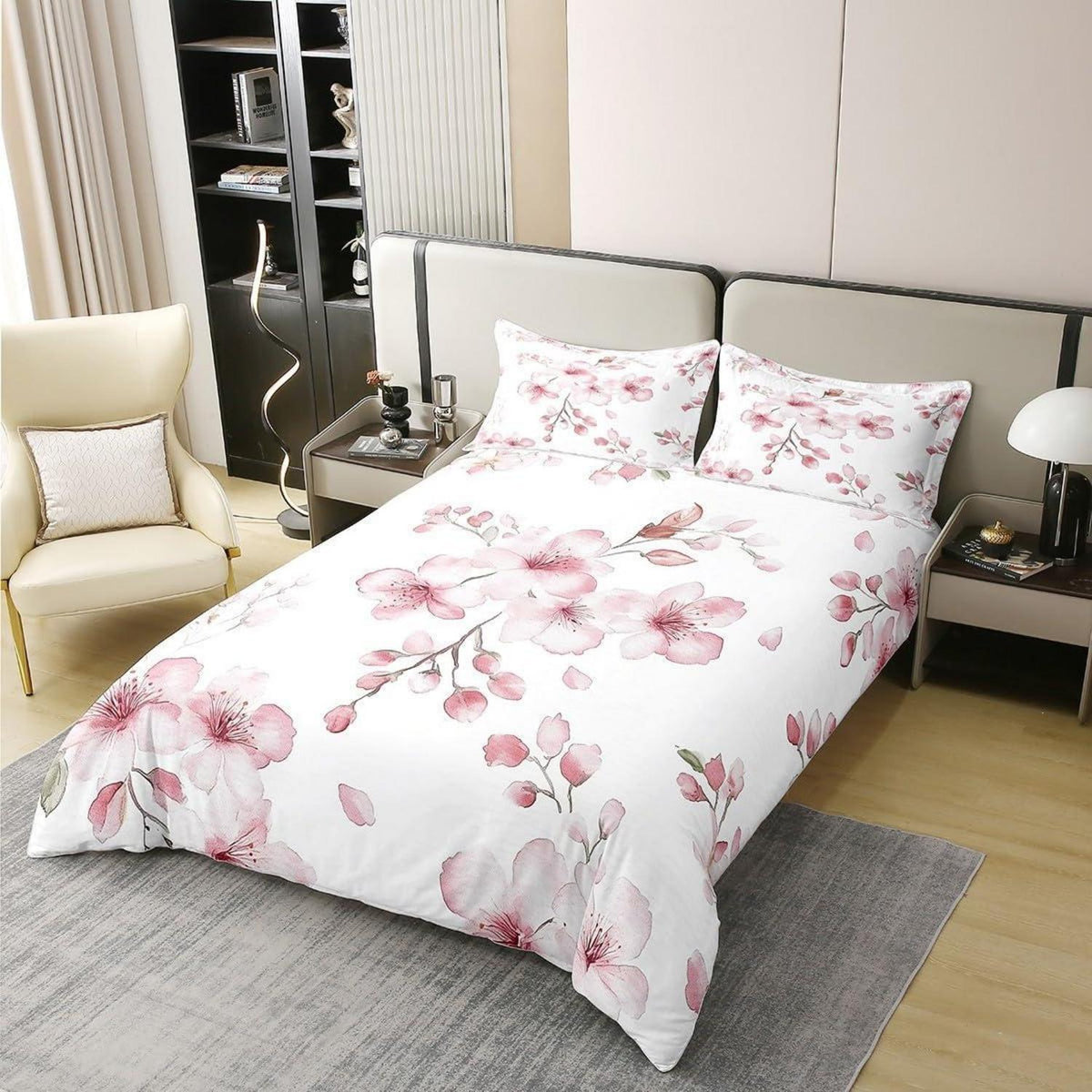 100% Baumwolle Sakura Bettwäsche Set Kinder Rosa Weiß