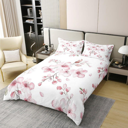 100% Baumwolle Sakura Bettwäsche Set Kinder Rosa Weiß
