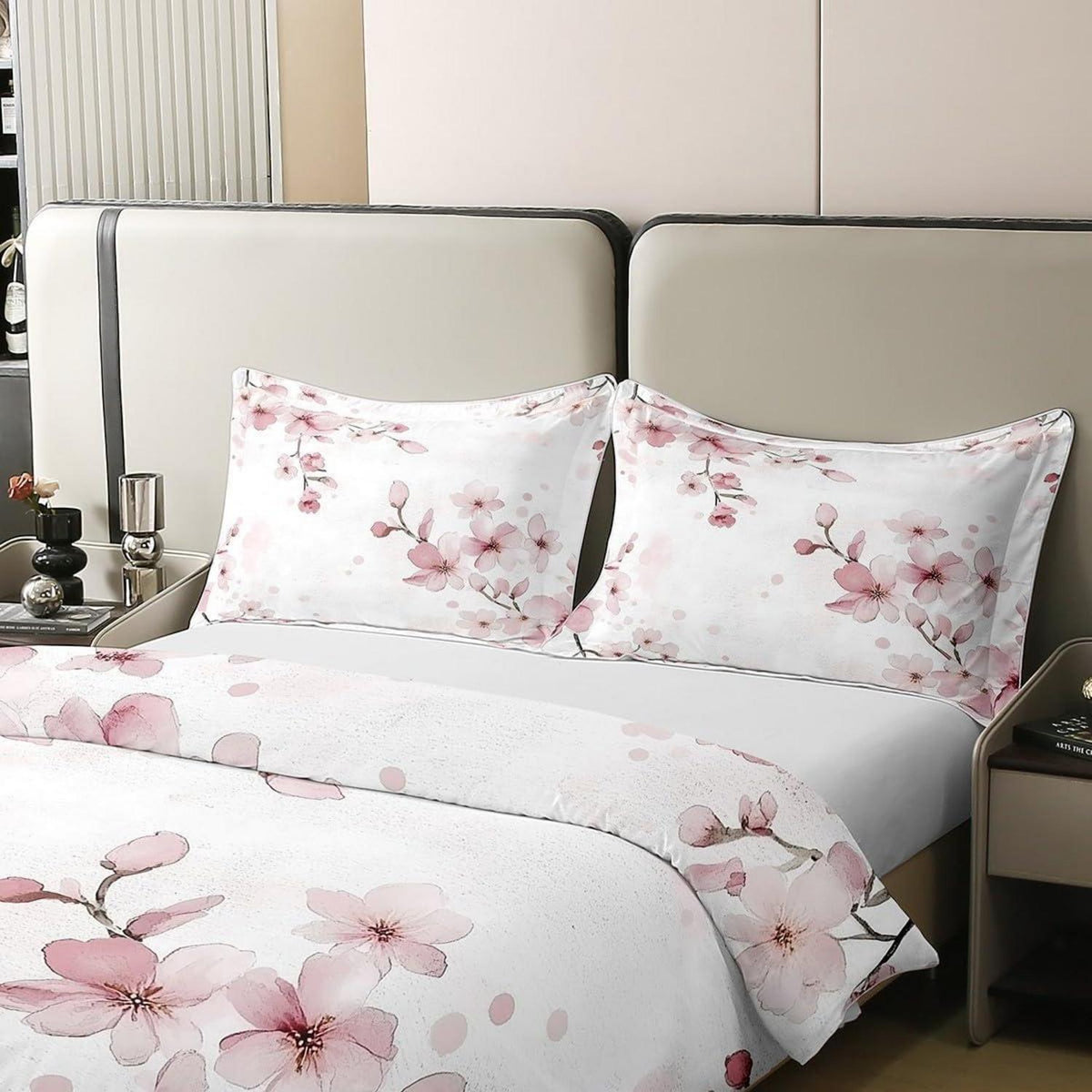 Baumwoll Bettbezug Set Kirschblüten 220x240 Kinder Schlafzimmer