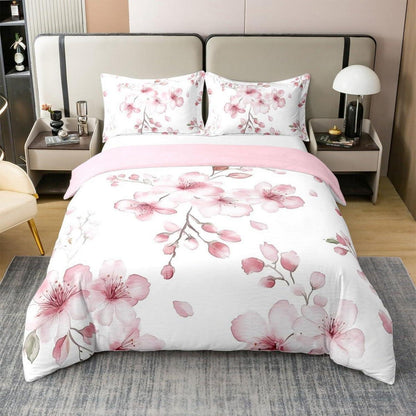 100% Baumwolle Sakura Bettwäsche Set Rosa Weiß 220x240