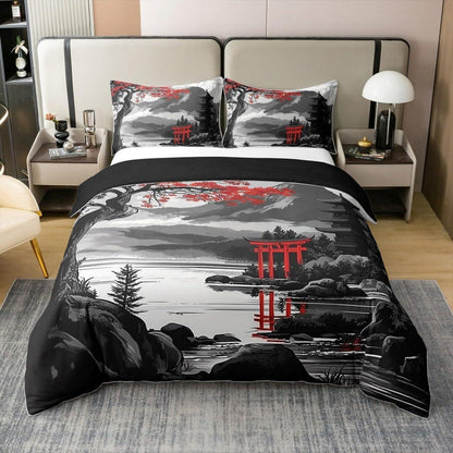 100% Baumwoll Bettbezug Set Japanischer Stil Kirschblüten