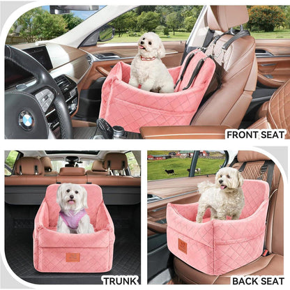 Hunde-Autositz gepolstert – Rosa, für kleine/mittelgroße Hunde