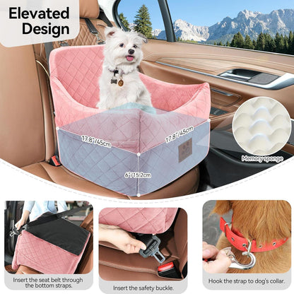 Hunde-Autositz gepolstert – Rosa, für kleine/mittelgroße Hunde