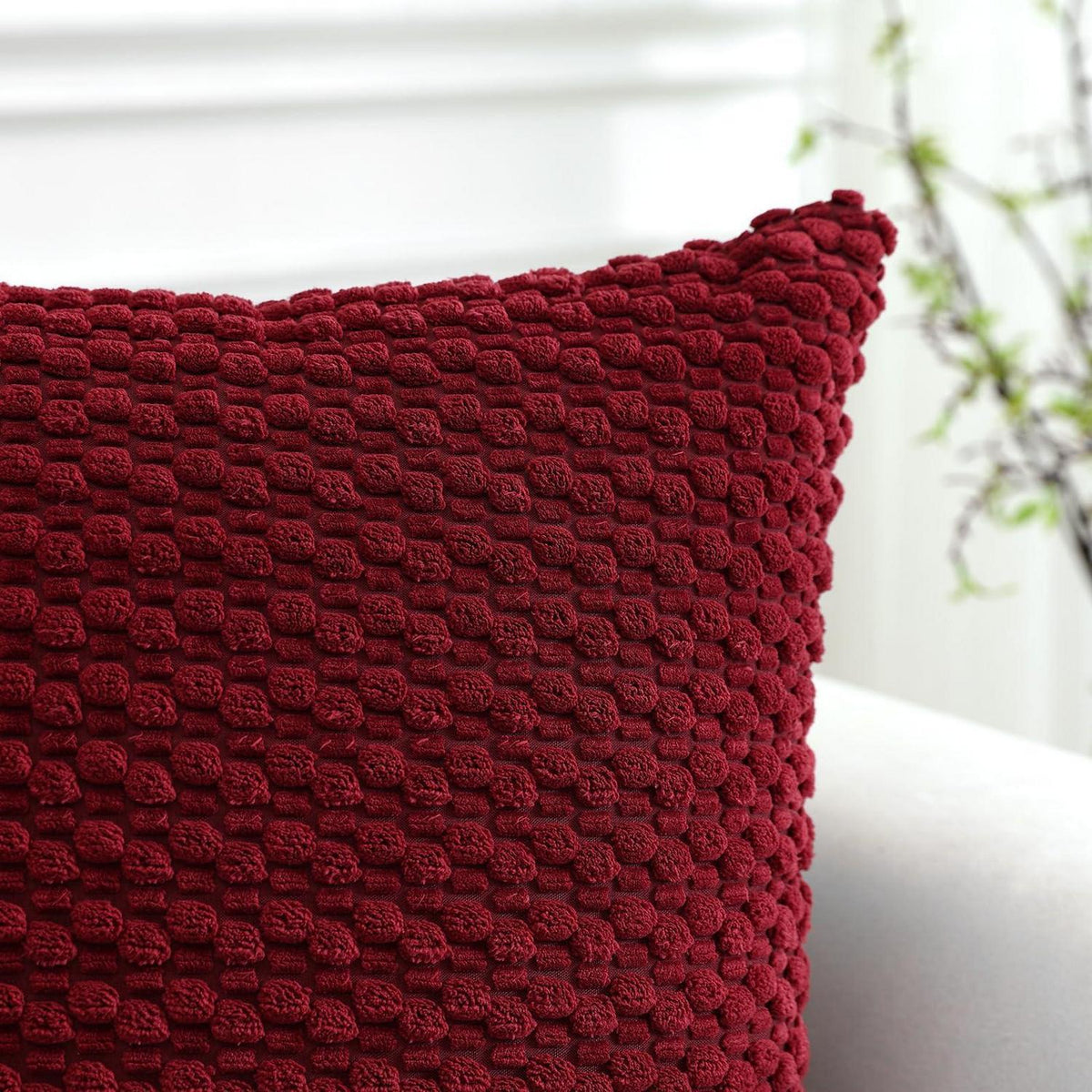 Cord Kissenbezug 40x60cm Burgund - 3D Bubble Boho Deko