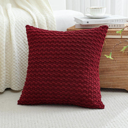 Cord Kissenbezug 45x45cm Burgund - 3D Bubble Boho Deko