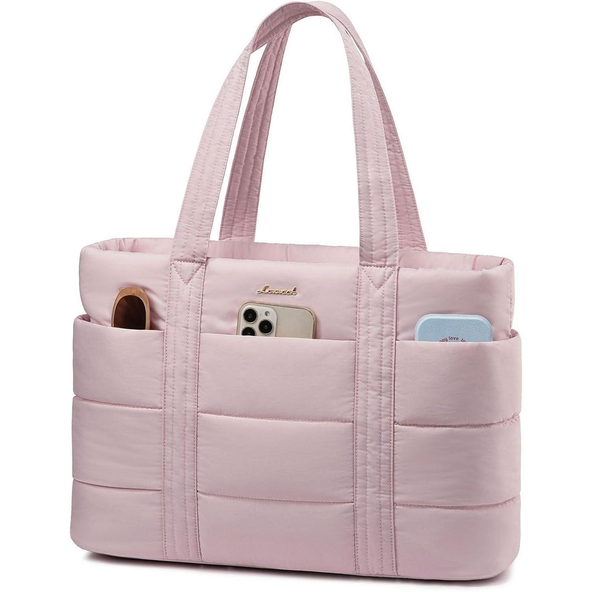 Laptoptasche Damen 15,6 Zoll Shopper mit Stanley Cup Fach, Rosa