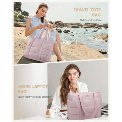 Laptoptasche Damen 15,6 Zoll Shopper mit Stanley Cup Fach, Rosa