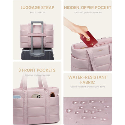 Laptoptasche Damen 15,6 Zoll Shopper mit Stanley Cup Fach, Rosa