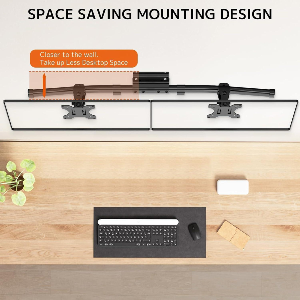 Dual Monitorhalterung Wand/Adapter bis 35 Zoll, 10kg pro Arm