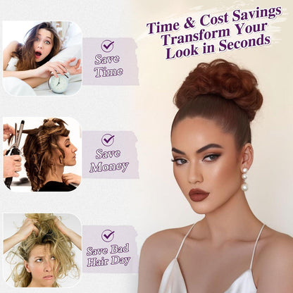 2x Messy Bun Haarteil – Auburn Dutt Extensions für Damen