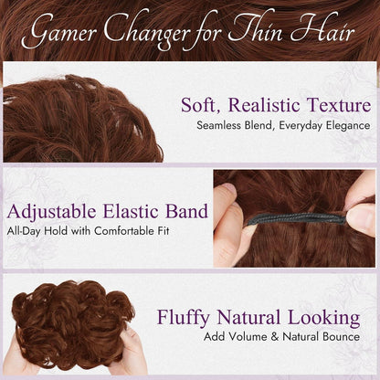 2x Messy Bun Haarteil – Auburn Dutt Extensions für Damen