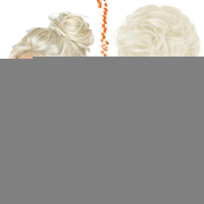 2x Messy Bun Haarteil Platinum Blond – Voluminöse Dutt Extensions
