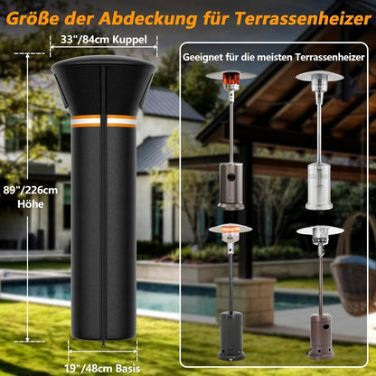 Terrassenheizer Abdeckung mit Reißverschluss – Wasserdicht & Winddicht
