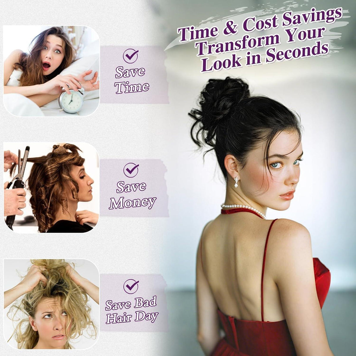 2x Messy Bun Haarteil – Natürlicher Dutt für schnelles Styling