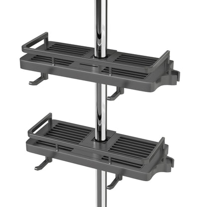 Duschablage ohne Bohren für Duschstange – Grau (18-25mm)