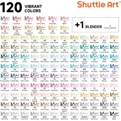 120er Alkohol Marker Set mit Pinsel- & Feinspitze