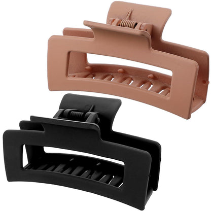 Quadratische Haarklammern 2er Set 8.5cm Matt Starker Halt für Damen
