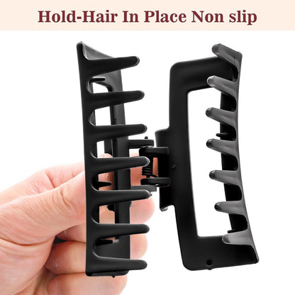 Quadratische Haarklammern 2er Set 8.5cm Matt Starker Halt für Damen