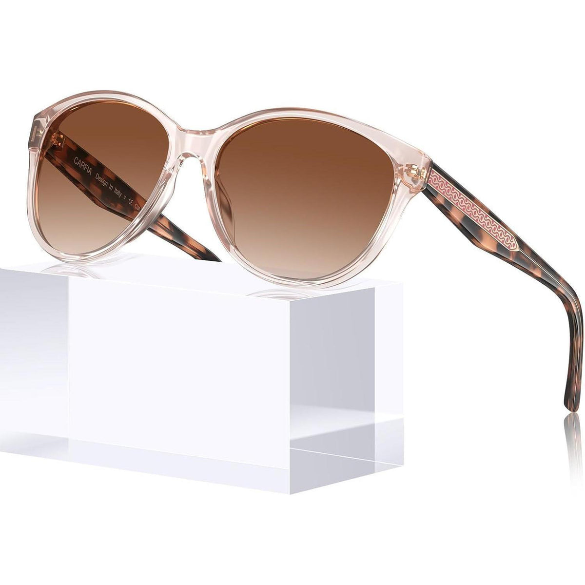 Verspiegelte Damen Sonnenbrille mit UV400 Schutz und Blumenmuster