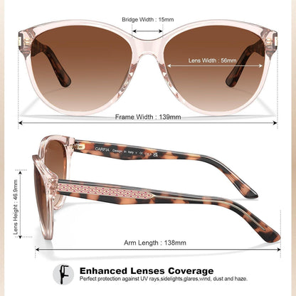 Verspiegelte Damen Sonnenbrille mit UV400 Schutz und Blumenmuster